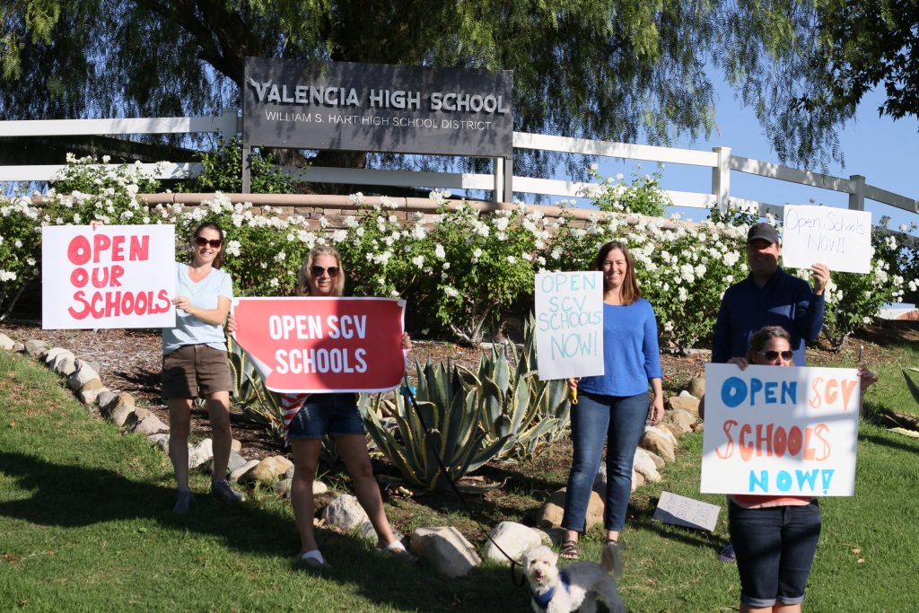 Protests across the SCV demand opening of schools