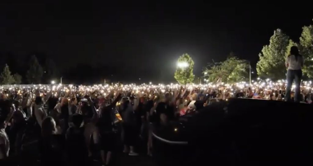 Hundreds gather in Santa Clarita for candlelight vigil honoring Charlie Kirk